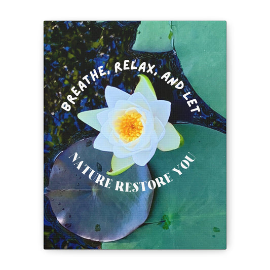 Canvas Art - Water Lily Design for Nature Lovers and Mindfulness Practices