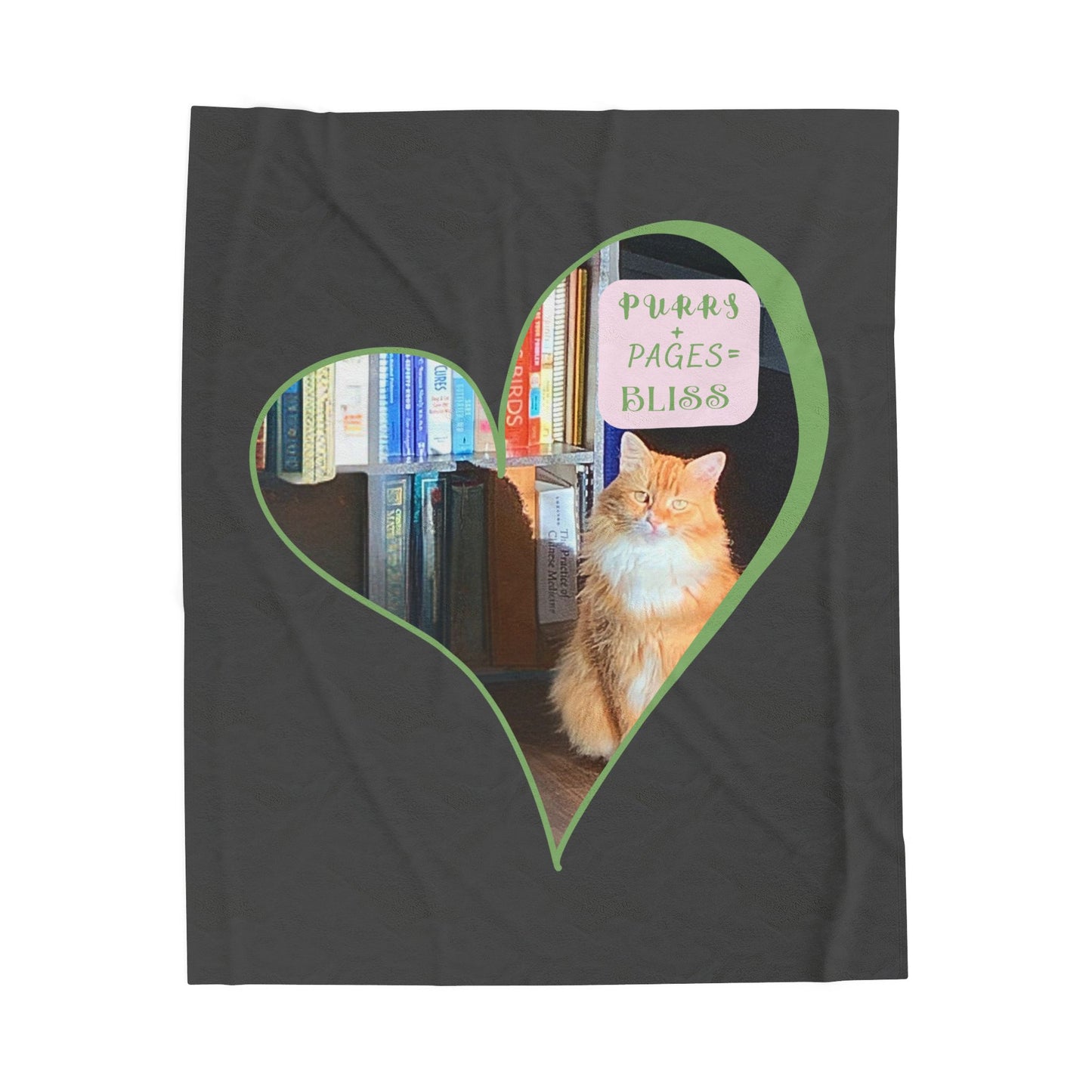 Purrs & Pages Plush Blanket — Cozy Cat Lover Throw for Reading Nooks