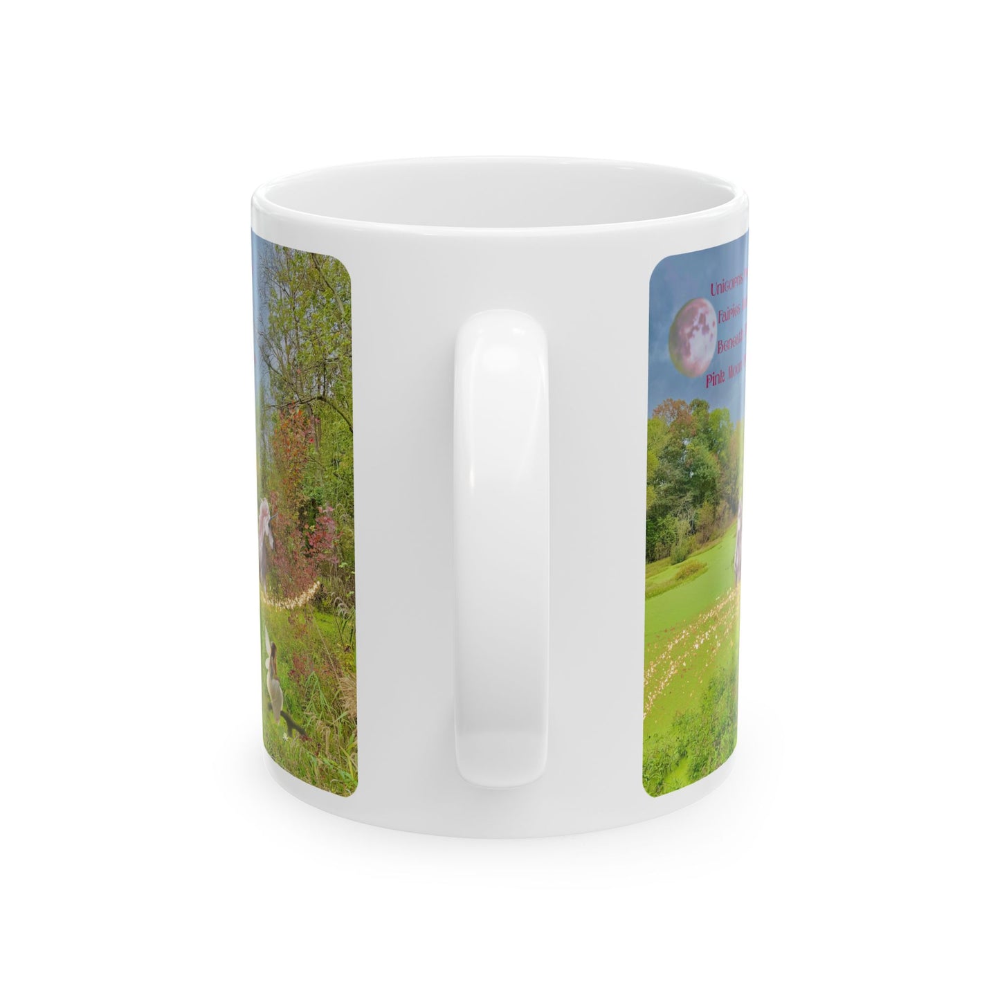 Ceramic Mug-Whimsical Unicorn and Fairy Autumn Vibe Nature Scene