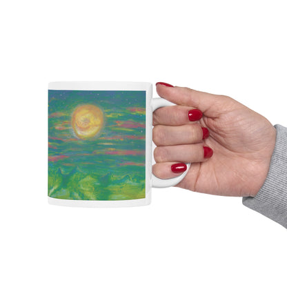 Ceramic Mug, Beautiful Moonlit Mountain Scene (11oz, 15oz)