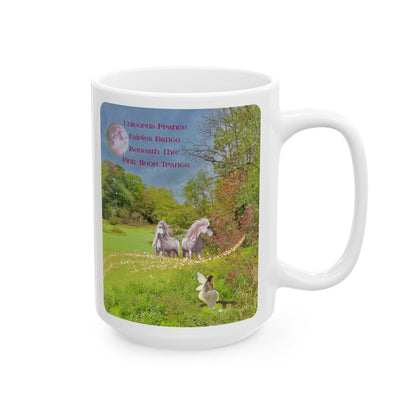 Ceramic Mug-Whimsical Unicorn and Fairy Autumn Vibe Nature Scene