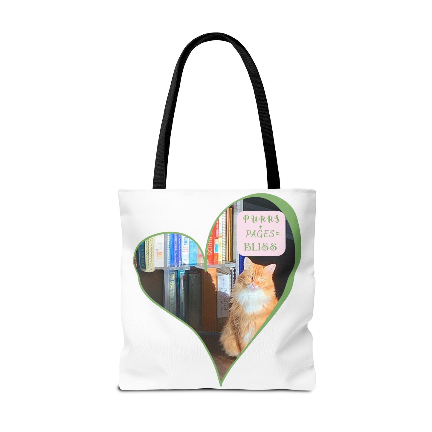 Cat Lover Tote Bag — “Purrs and Pages Equals Bliss”