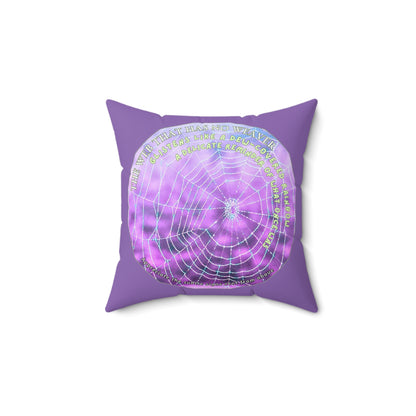 Nature Poetry Square Pillow - Glistening Web Theme