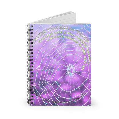 Nature Poetry Spiral Notebook - Ruled Line, Glistening Web Theme