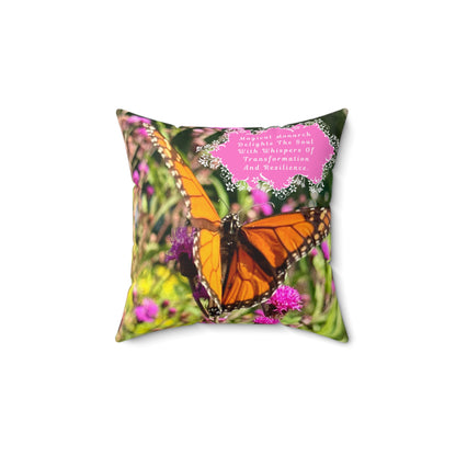 Pillow- Monarch Butterfly Symbolizing Transformation
