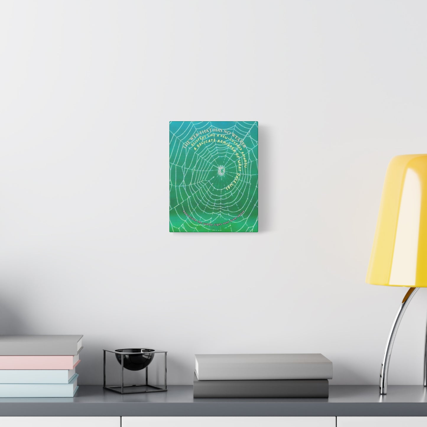 Matte Canvas, Nature Poetry - Glistening Web Theme