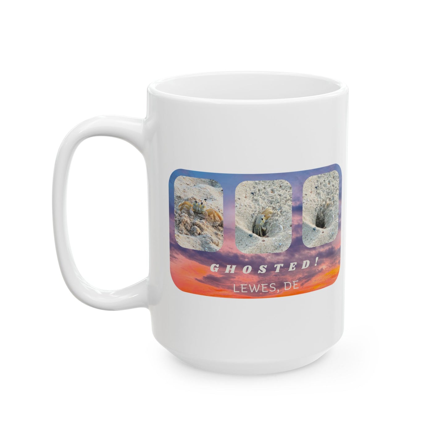 Cheeky "Ghosted" Ceramic Mug With Beach Scene