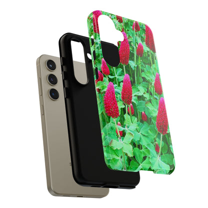 Cell Phone Cases - Ruby Red Clover Flowers And Heart Shaped Leaves