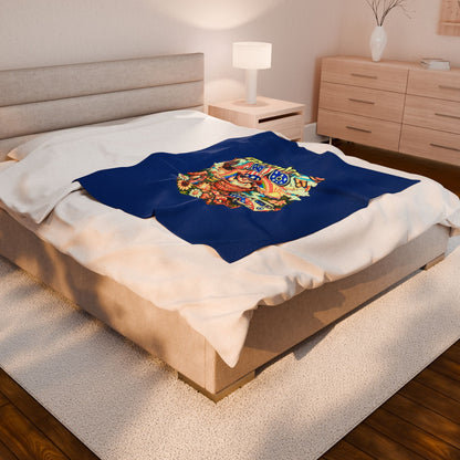Velveteen Plush Blanket — Bicentennial Birthday Design