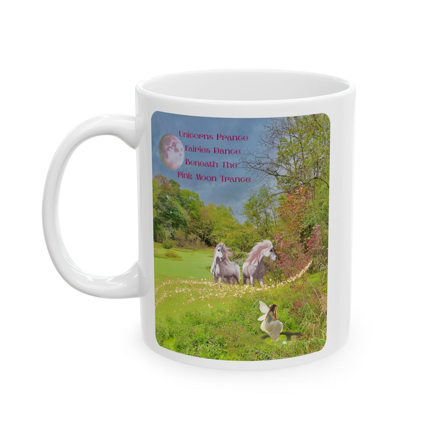 Ceramic Mug-Whimsical Unicorn and Fairy Autumn Vibe Nature Scene