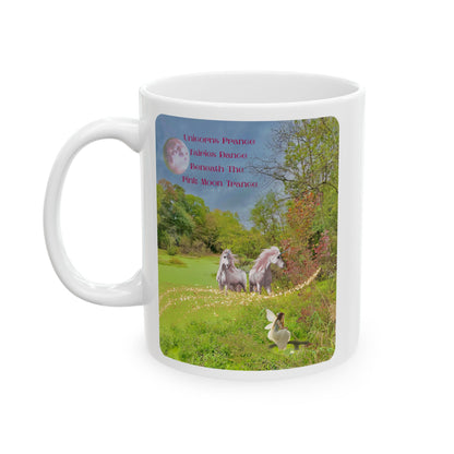 Ceramic Mug-Whimsical Unicorn and Fairy Autumn Vibe Nature Scene