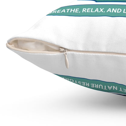 Spun Polyester Square Pillow- Water Lily Design for Nature Lovers and Mindfulness Practices