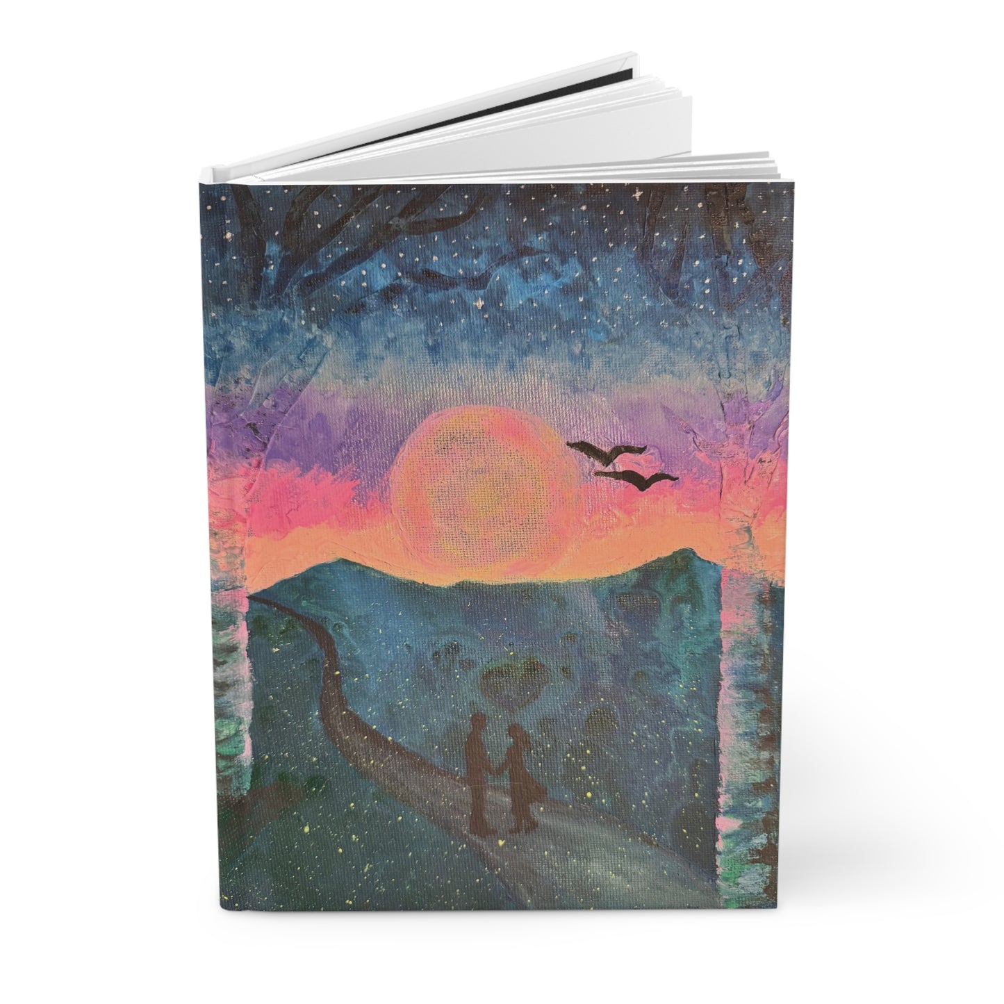 Hardcover Journal Matte - Enchanting Moonlit Couple Design