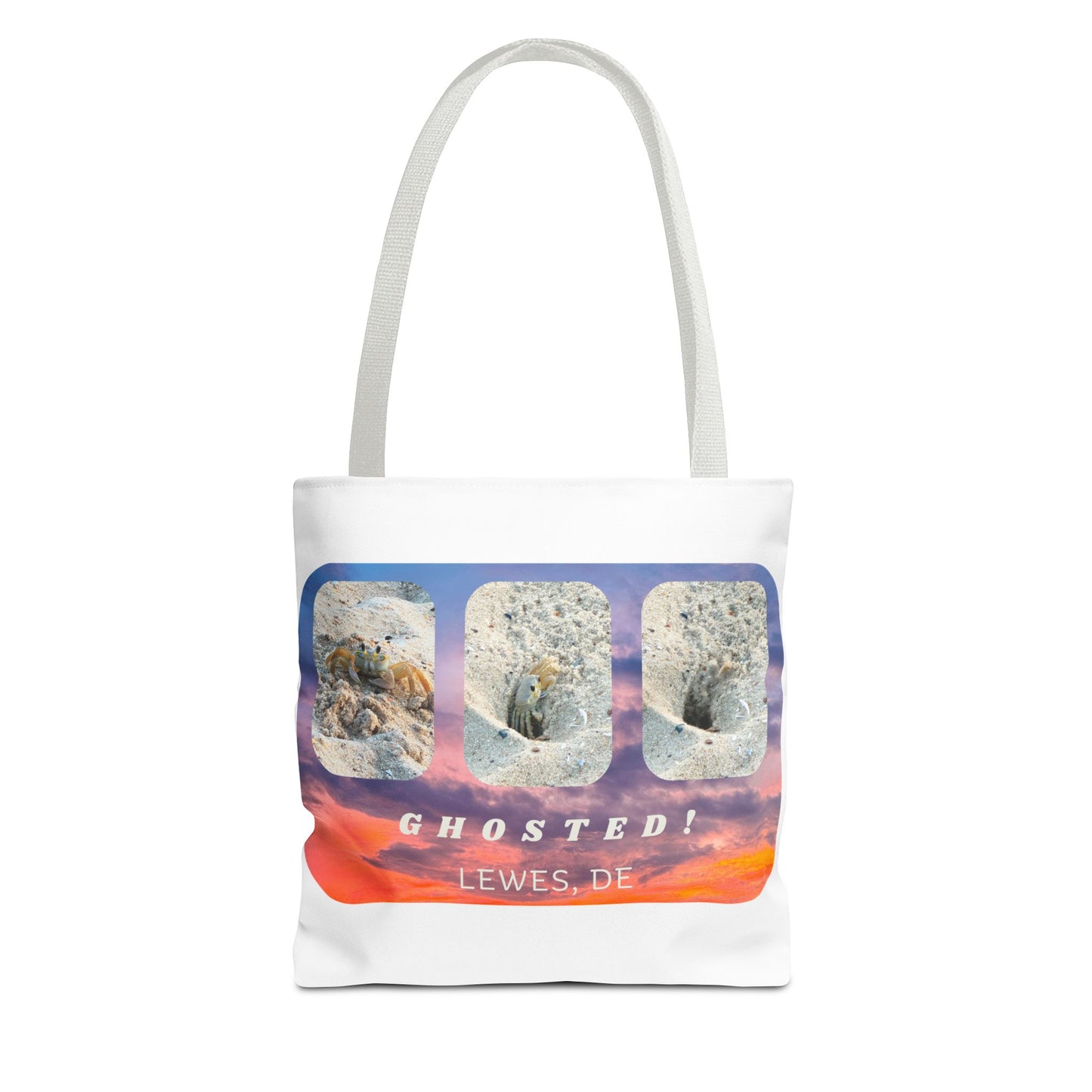 Tote Bag - Ghost Crab on Sunrise Beach Background