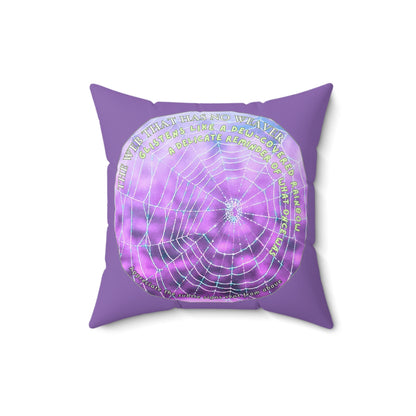 Nature Poetry Square Pillow - Glistening Web Theme