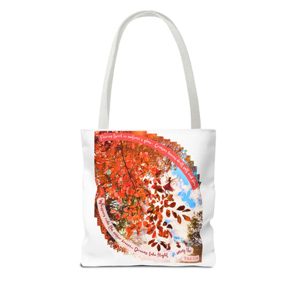 Tote Bag - Cozy Autumn Fairies and Crimson Leaves Design