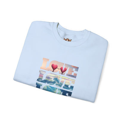 Beachy Romantic Hearts Crewneck Sweatshirt