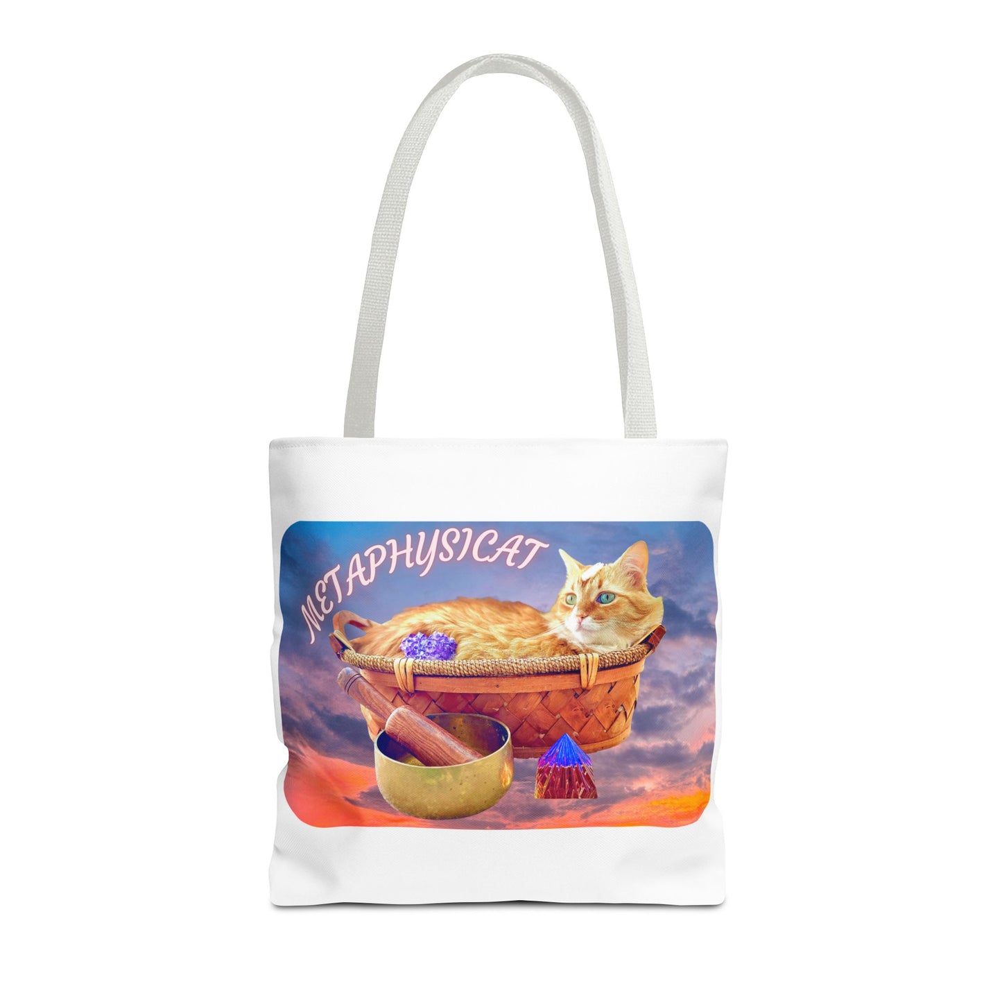 Mystical Tote Bag with Love for Cats Design