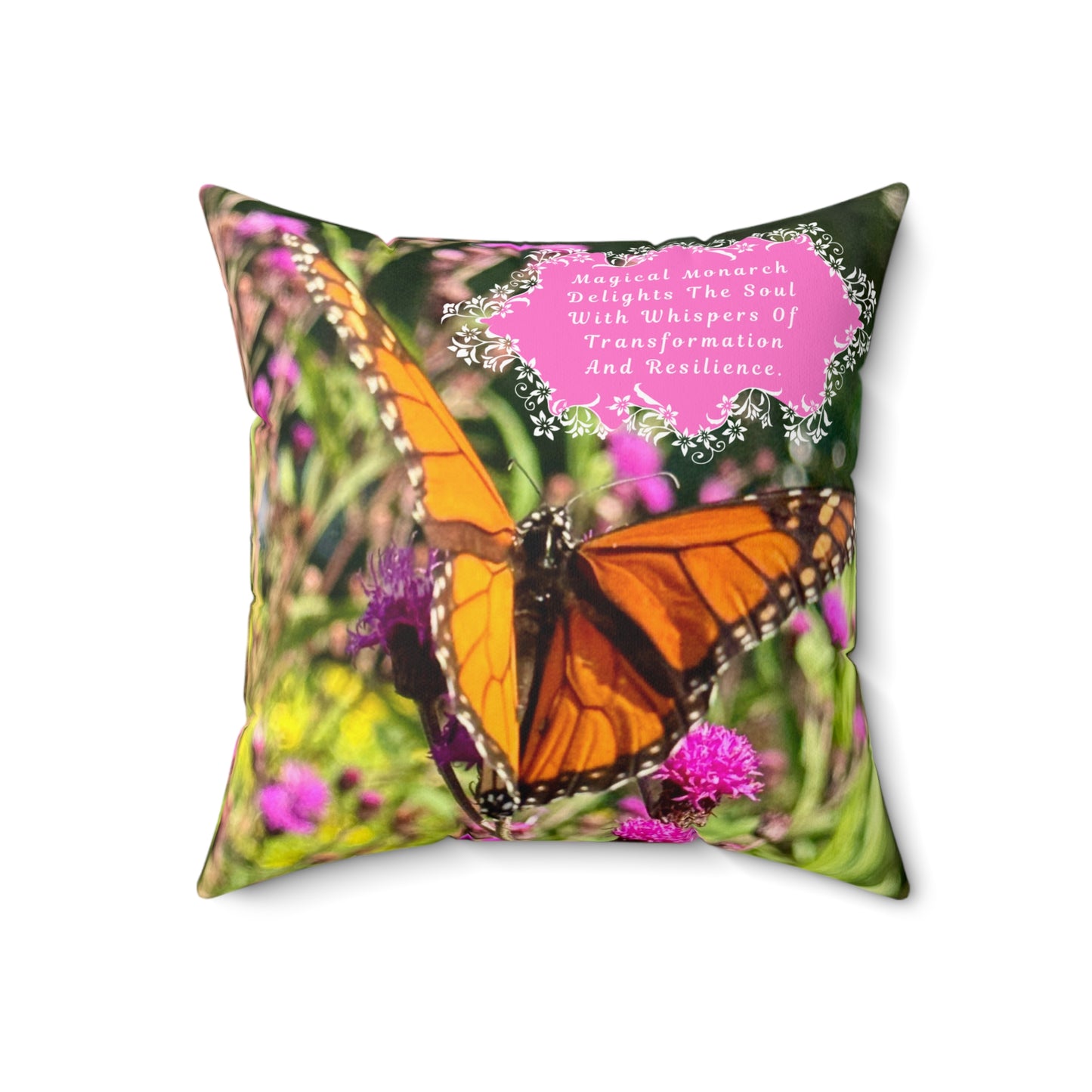 Pillow- Monarch Butterfly Symbolizing Transformation