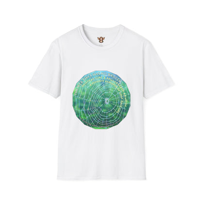 Nature Theme Unisex T-Shirt - Glistening Web With Poetry