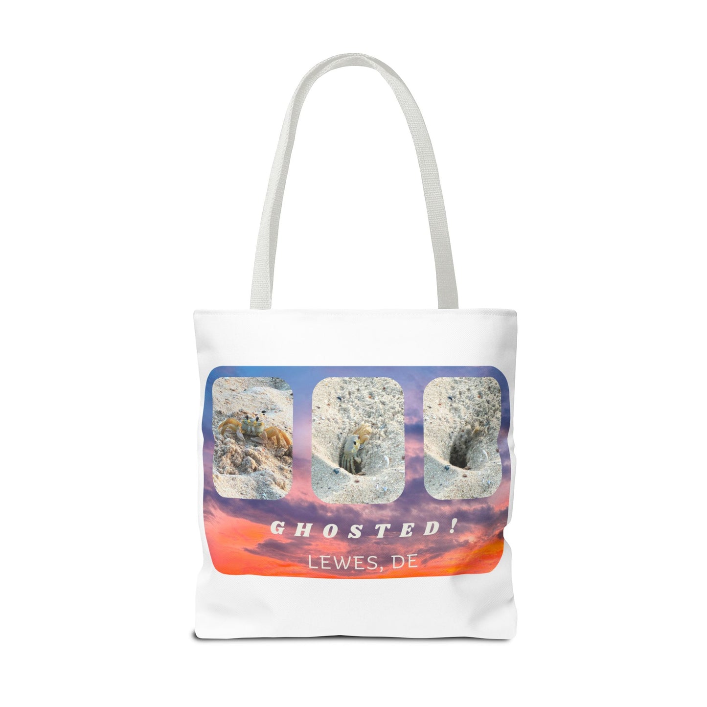 Tote Bag - Ghost Crab on Sunrise Beach Background