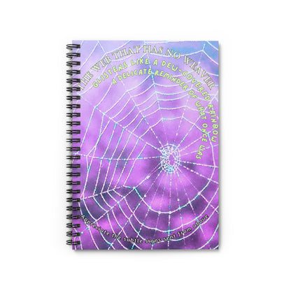 Nature Poetry Spiral Notebook - Ruled Line, Glistening Web Theme