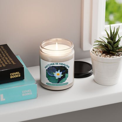 Soy Candle- Water Lily Design for Nature Lovers and Mindfulness Practices