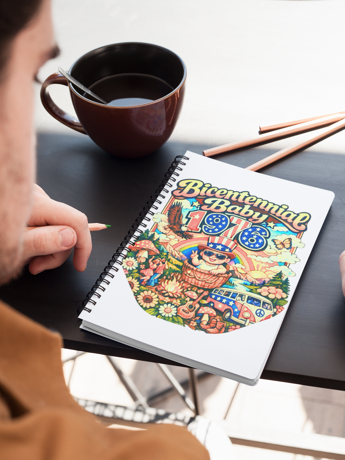 Spiral Notebook - Bicentennial Birthday Design