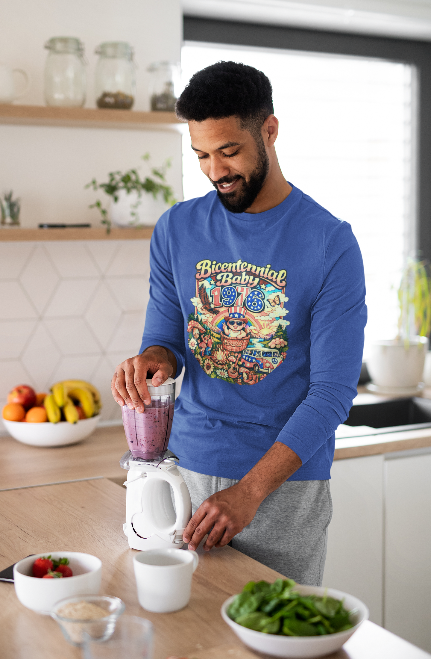 Unisex Jersey Long Sleeve Tee- Bicentennial Birthday Design