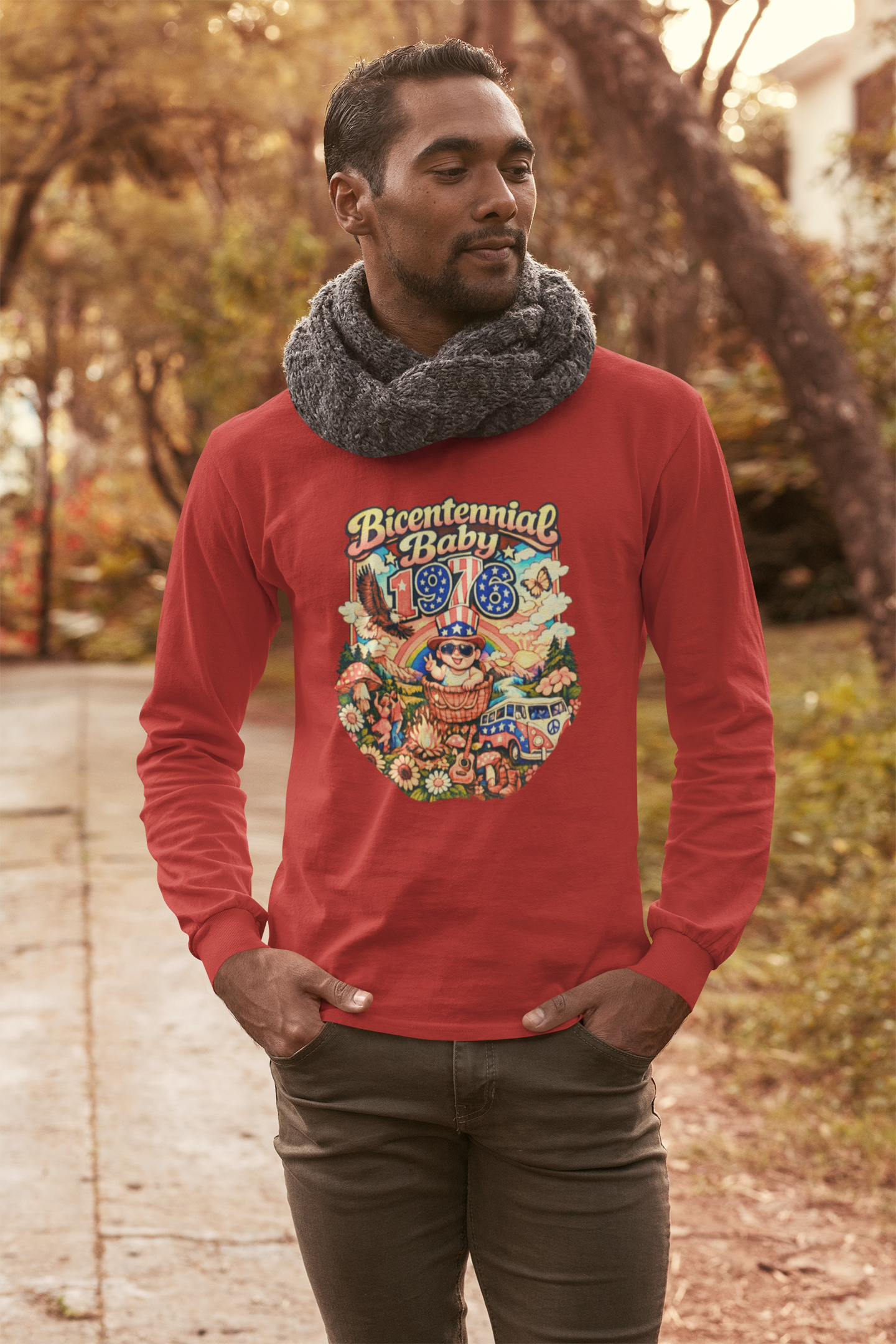 Unisex Jersey Long Sleeve Tee- Bicentennial Birthday Design