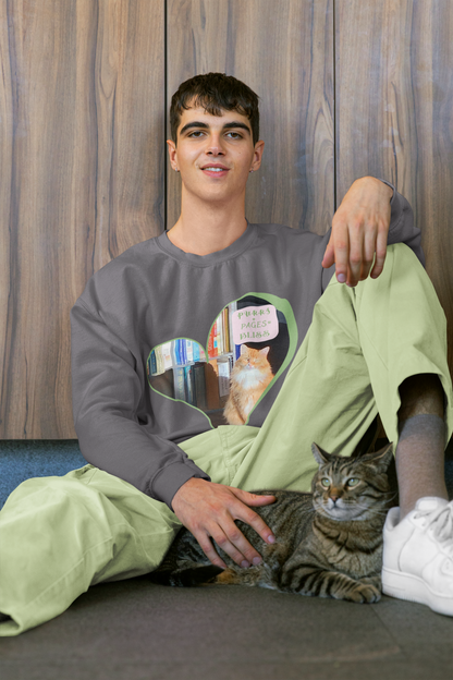 Cat And Book Lover Crewneck Sweatshirt