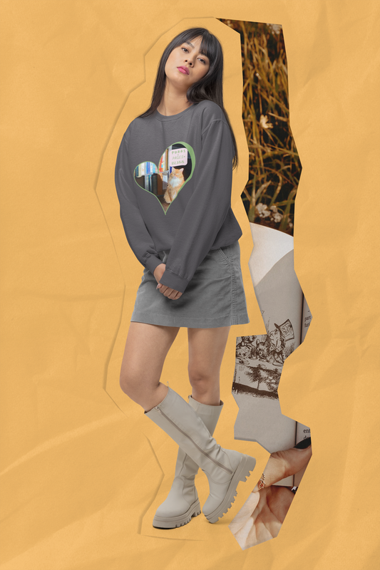 Cat And Book Lover Crewneck Sweatshirt