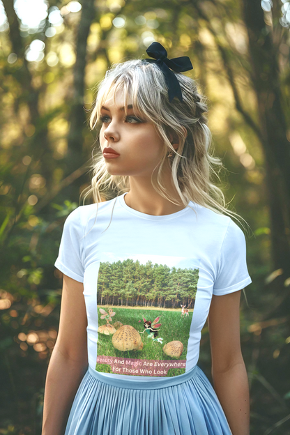 T-Shirt - Whimsical Forest Fairies And Inspirational Quote
