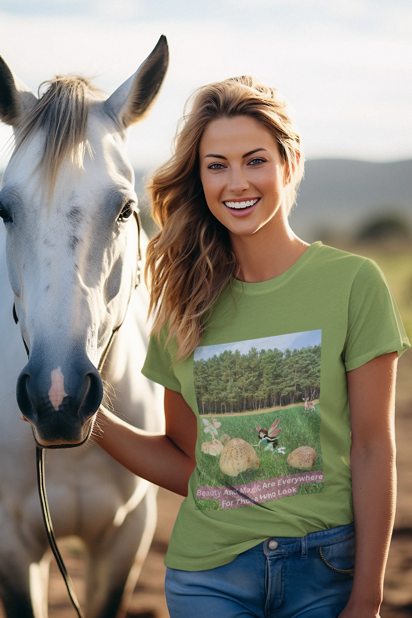 T-Shirt - Whimsical Forest Fairies And Inspirational Quote