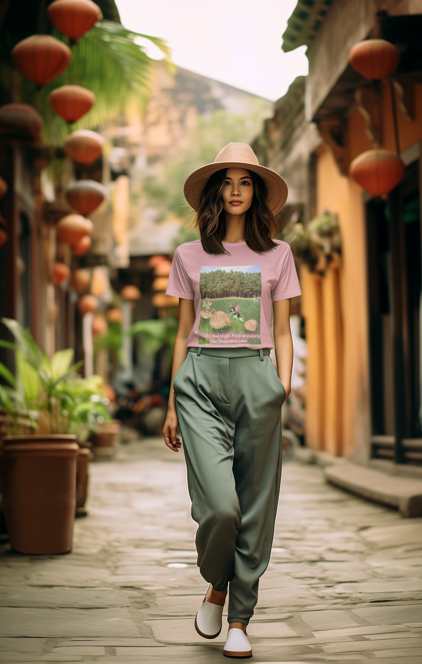 T-Shirt - Whimsical Forest Fairies And Inspirational Quote