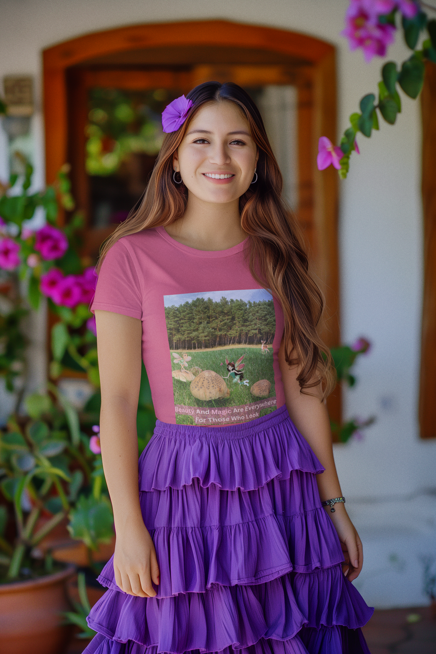 T-Shirt - Whimsical Forest Fairies And Inspirational Quote