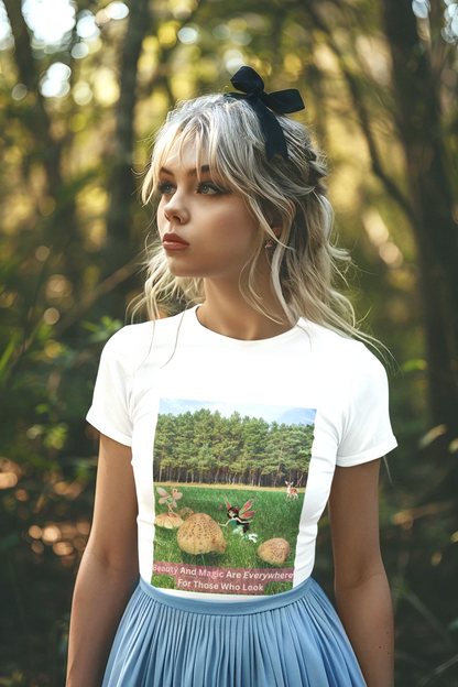 T-Shirt - Whimsical Forest Fairies And Inspirational Quote