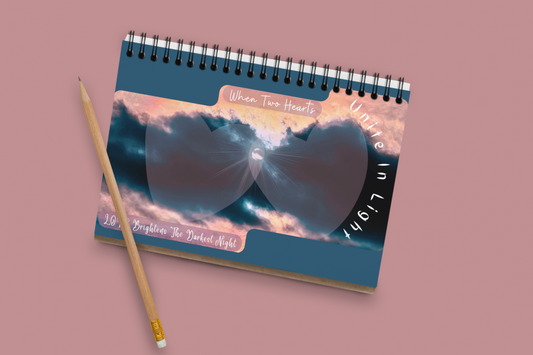 "When Two Hearts Unite in Light" Spiral Ruled Journal