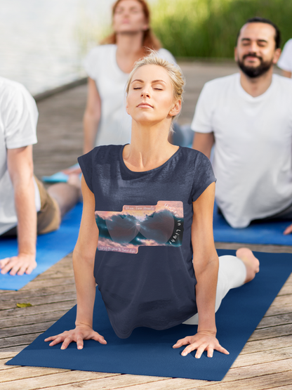 Unisex Short Sleeve Tee- Stormy Sky, Two Hearts And Sun Design