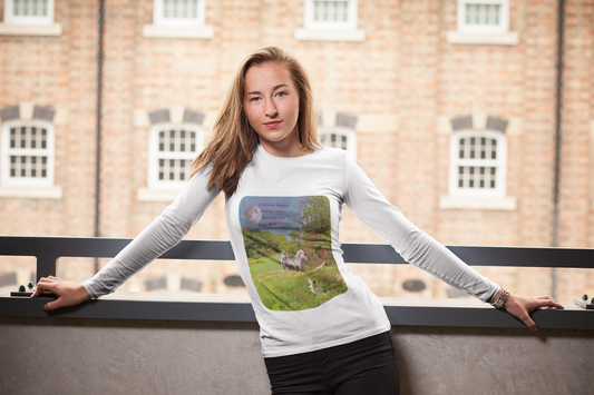Unisex Jersey Long Sleeve Tee-Whimsical Unicorn and Fairy Autumn Vibe Nature Scene