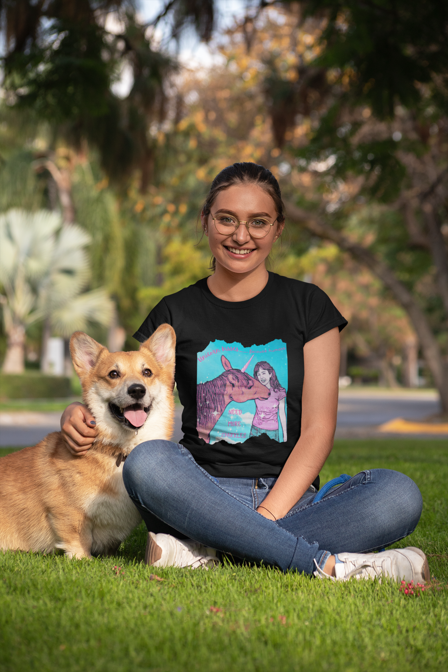 Whimsical Unicorn Kisses Tee Shirt