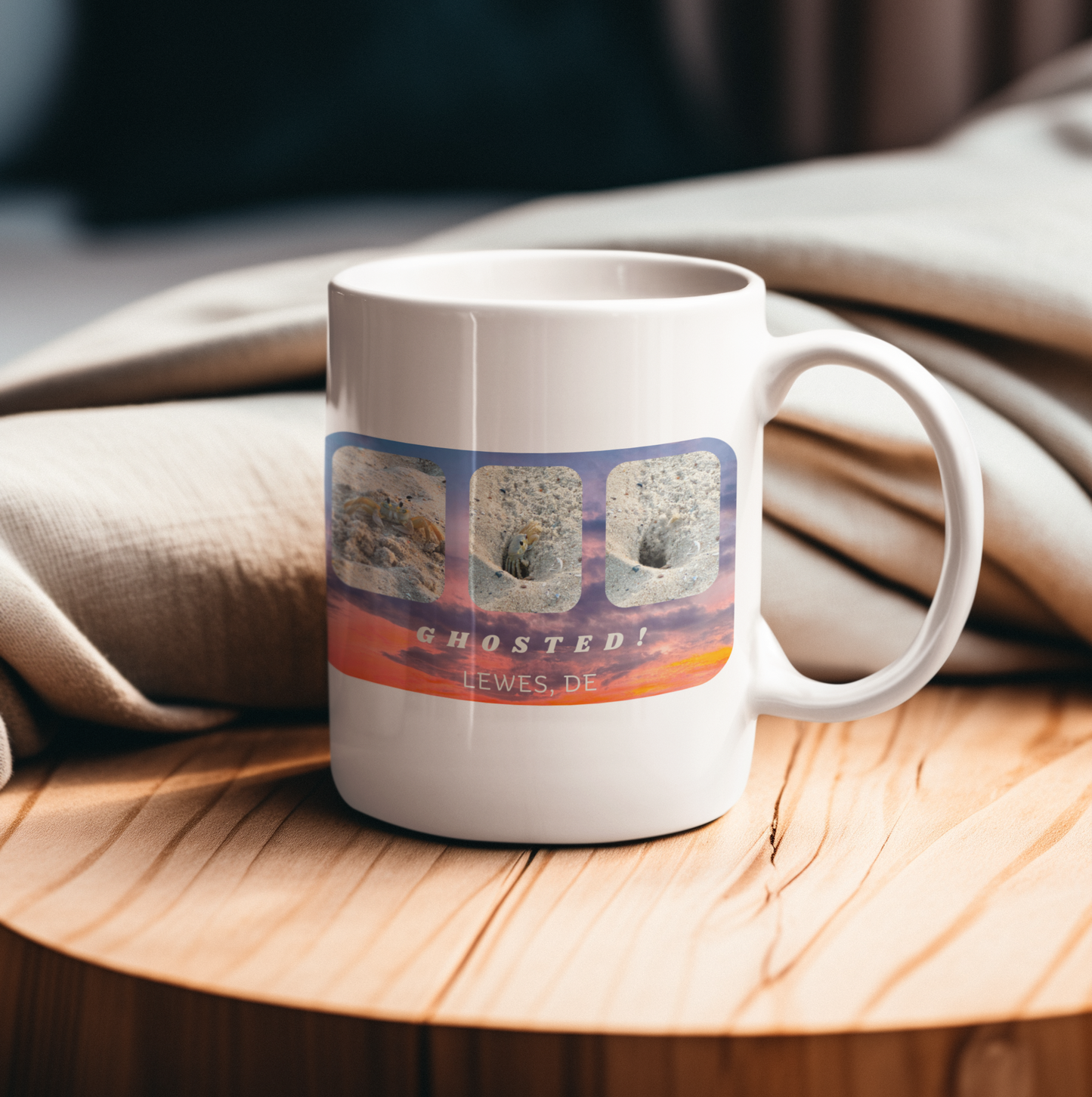 Cheeky "Ghosted" Ceramic Mug With Beach Scene