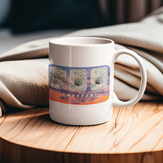 Cheeky "Ghosted" Ceramic Mug With Beach Scene