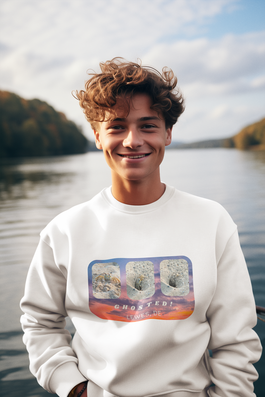 "Ghosted" Crewneck Sweatshirt - Beachy and Fun Design