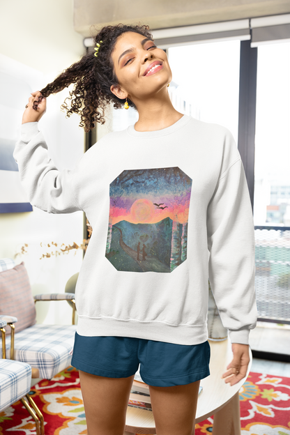 Lovers On Moonlit Path - Crewneck Sweatshirt