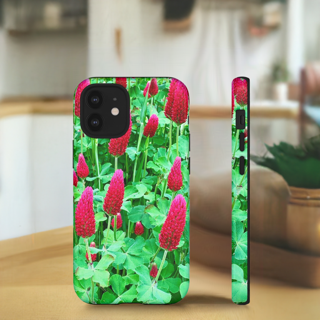 Cell Phone Cases - Ruby Red Clover Flowers And Heart Shaped Leaves