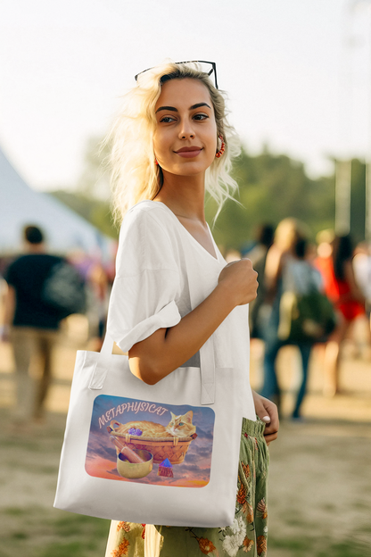 Mystical Tote Bag with Love for Cats Design