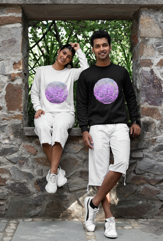 Nature Theme Unisex Crewneck Sweatshirt- Glistening Web With Poetry
