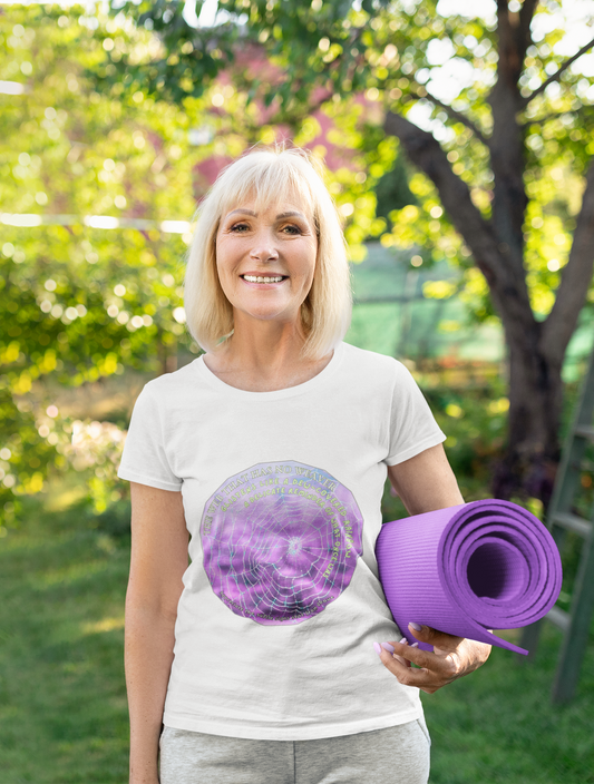 Nature Theme Unisex T-Shirt - Glistening Web With Poetry